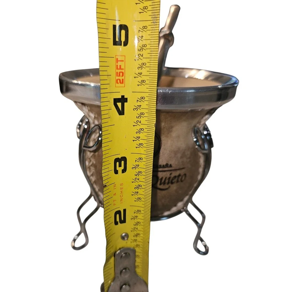 Fortin Quieto Argentine Yerba Mate Gourd Set with Bombilla Straw and Stand